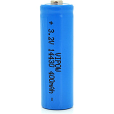 Акумулятор 14430 LiFePO4 (size 3/4AA), 400mAh, 3.2V, TipTop, blue Vipow (IFR14430-400mAhTT / 25540)