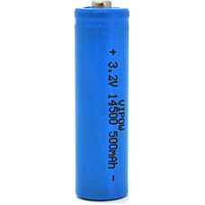 Акумулятор 14500 LiFePO4 (size AA), 500mAh, 3.2V, TipTop, blue Vipow (IFR14500-500mAhTT / 21439)