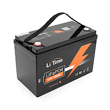 Акумуляторна батарея Li-TIME LiFePO4 12.8 100Ач 1280Wh,(100/100A) M8, 170*198*166mm (1782246)
