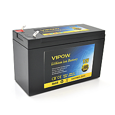 Акумуляторна батарея літієва Vipow 12 V 14Ah з елементами Li-ion 18650 з вбудованою ВМS платою, (3S7P) (151х65х94(100))мм, Q20 (1574157)
