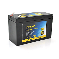 Акумуляторна батарея літієва Vipow 12 V 12Ah з елементами Li-ion 18650 з вбудованою ВМS платою, (3S6P) (151х65х94(100))мм, Q20 (1574162)