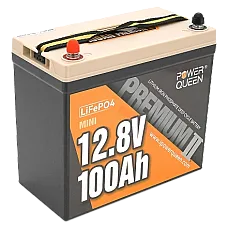 Аккумуляторна батарея (Power Queen LiFePO4 12.8В 100А•г Mini 1280Вт•г)