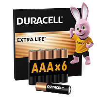 Батарейка Duracell AAA лужні 6 шт. в упаковці (5000394107472 / 81483511)