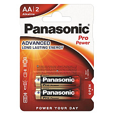 Батарейка AA, 1.5V, PRO POWER лужна, Panasonic, блістер. 2шт. (LR6XEG/2BP)
