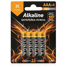 Батарейка AAA LR03 Alkaline 4pcs Blister Vinga (VJABAAA4)