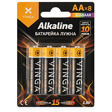 Батарейка AA LR6 Alkaline 8pcs Blister Vinga (VJABAA8)