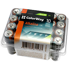 Батарейка ColorWay Alkaline Power AA/LR06 Plactic Box 24шт