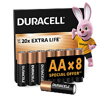 Батарейка Duracell AA лужні 8 шт. в упаковці (5000394006522 / 81417083 / 81480361)