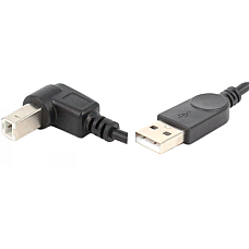Кабель USB 2.0 AM-BM, 1.0 м, на верх 90° чорний (S0754)