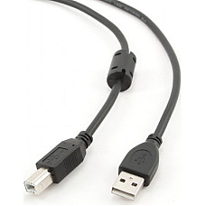 Кабель Cablexpert USB - USB Type-B V 2.0 (M/M), 1.8 м, феритовий фільтр, чорний (CCF-USB2-AMBM-6)