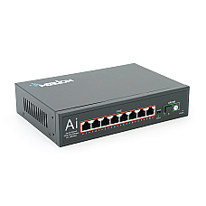 POE комутатор Merlion 8 POE 10/100 + 1Single Fiber Tx1310nm 20km + вбудований блок живлення 52V 2.3A (1584916)