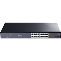 Комутатор Cudy GS1020PS2, 16-Port Gigabit PoE+ Switch with 2 Gigabit SFP ports 200W (GS1020PS2)