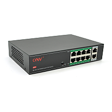 8ми портовий PoE комутатор з автоперезапуском ONV-H1108PSD 8хРоЕ 100 Мбіт + 2хUplink 100 Мбіт до 250м IEEE802.3af/at загальна потужність120 Вт