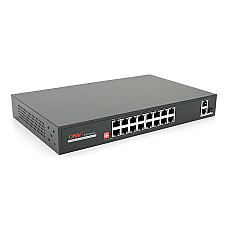 16ти портовий PoE комутатор з автоперезапуском ONV-H1016PLD 16хРоЕ 100Мбіт + 2хUplink 1000Мбіт + 1хSFP 1000Мбіт до 250м IEEE802.3af/at загальна 200Вт