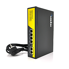 POE комутатор Merlion 4 POE 10/100 + 2 RJ45 10/100 + вбудований блок живлення 52V 1.38A (1584945)