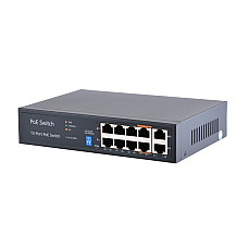 POE Watchdog комутатор FoxGate S6008P-E2-AI-BT (96W) [FE: 8 x POE + 2 x RJ-45]