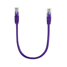 Патч-корд 0.3м, RJ-45, Cat.5e, CU, мідь, фіолетовий Ritar (PCR-CU/0.3Pe / 14090)