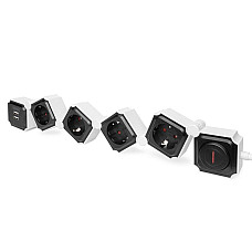 Блок розеток DIGITUS Flexible, 4xSchuko 16A, 2xUSB 2.4A, вимикач (DA-70620) (1622822)