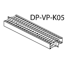Kабельний організатор 1U двобічний, пласт. 40*60,  RAL9005 DP-VP-K05 CONTEG (DP-VP-K05)