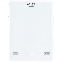 Ваги кухонні Adler AD 3177 white електронні/ 10кг/ г; мл, унція/ USB type C/ автовимкнення/ скло (AD3177W)