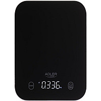 Ваги кухонні Adler AD 3181 black електронні/ 10кг/ г; кг, фунт/ 2хААА/ автовимкнення/ скло (AD3181B)