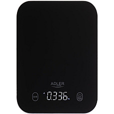 Ваги кухонні Adler AD 3181 black електронні/ 10кг/ г; кг, фунт/ 2хААА/ автовимкнення/ скло (AD3181B)