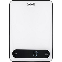 Ваги кухонні Adler AD 3177 white black електронні/ 10кг/ г; мл, унція/ USB type C/ автовимкнення (AD3177WB)