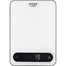 Ваги кухонні Adler AD 3177 white black електронні/ 10кг/ г; мл, унція/ USB type C/ автовимкнення (AD3177WB)