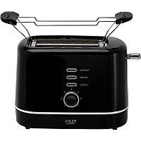 Тостер Adler AD 3224 black 850Вт/ 2 відділення/7 режимів підсмажування/розморожування/підігрів булок (AD3224B)