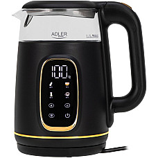 Електрочайник Adler AD 1305 black gold 1850-2200Вт/ 1.7л/ скло/ встановлення температури/ (AD1305BG)