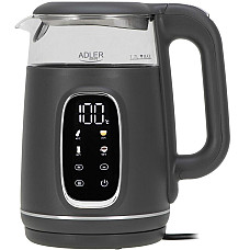 Електрочайник Adler AD 1305 grey 1850-2200Вт/ 1.7л/ скло/ встановлення температури/ (AD1305GS)