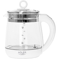 Електрочайник Adler AD 1299 1850-2200Вт/ 1.5л/ скло/ заварник/ встановлення температури/ білий (AD1299)