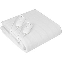 Електропростирадло Mesko MS 7420 двоспальне/ 2х60 Вт/ 150x160/ 4 рівні нагріву/ поліестер/ біла (MS7420)