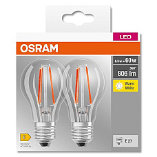 Набір ламп 2шт OSRAM LED E27 6.5Вт 2700К 806Лм A60 (4099854064098) (1709557)