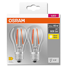 Набір ламп 2шт OSRAM LED E27 6.5Вт 2700К 806Лм A60
