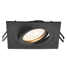 Світильник точковий Videx під лампу GU10 врізний Квадрат Чорний (VL-SPF08S-B)