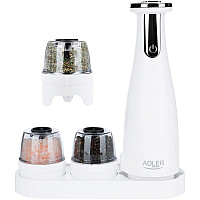 Млинок для спецій Adler AD 4449 white електричний/150мл/керамічні жорна/USB-C/3 змінні млинки/білий (AD4449W)