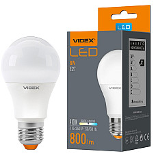 LED лампа VIDEX A60e 8W E27 3000K 220V, VL-A60e-08273 (23805)