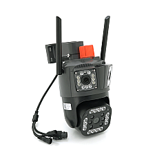 2+2+2Мп Wi-Fi відеокамера з трьома об'єктивами вулична SD/карта YOSO YO-IPC49D6MP50 PTZ 2.8mm V380 (1794141)
