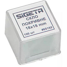Аксесуар до мікроскопів Sigeta Покривне скло 18x18 мм (100 шт) (65192)