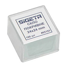 Аксесуар до мікроскопів Sigeta Покривне скло 24x24 мм (100 шт) (65193)