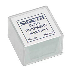 Аксесуар до мікроскопів Sigeta Покривне скло 24x24 мм (100 шт) (65193)