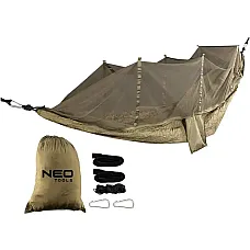 Гамак Neo Tools із москітною сіткою 330х140 см Зелений (63-123)