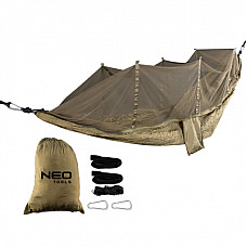 Гамак Neo Tools із москітною сіткою 330х140 см Зелений (63-123)