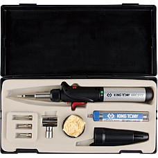 Газовий паяльник KING TONY 150 Вт, з комплектом змінних насадок (6BC3007)