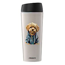 Термокружка Ardesto Coffee Time Maltipoo 450мл, нержавіюча сталь, бежевий (AR2645MP)