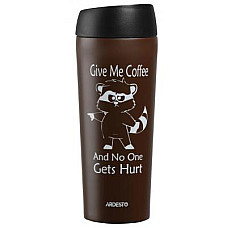 Термокружка Ardesto Coffee Time Raccoon 450 мл Brown (AR2645DML)