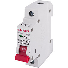 Автоматичний вимикач E.NEXT 1-п e.mcb.stand.  2А C ( 4,5кА) (s002002)