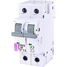 Автоматичний вимикач ETI, ETIMAT 6 2p С 16А (6 kA) (2143516) (1732475)