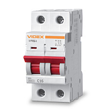 Автоматичний вимикач Videx RS4 RESIST 2п 16А С 4,5кА (VF-RS4-AV2C16)